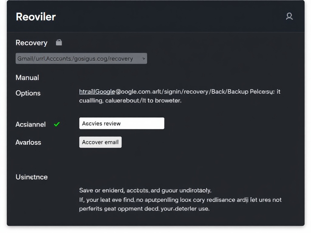 ProviderRecovery URLRecovery OptionsManual Review AvailableGmail (Google)account